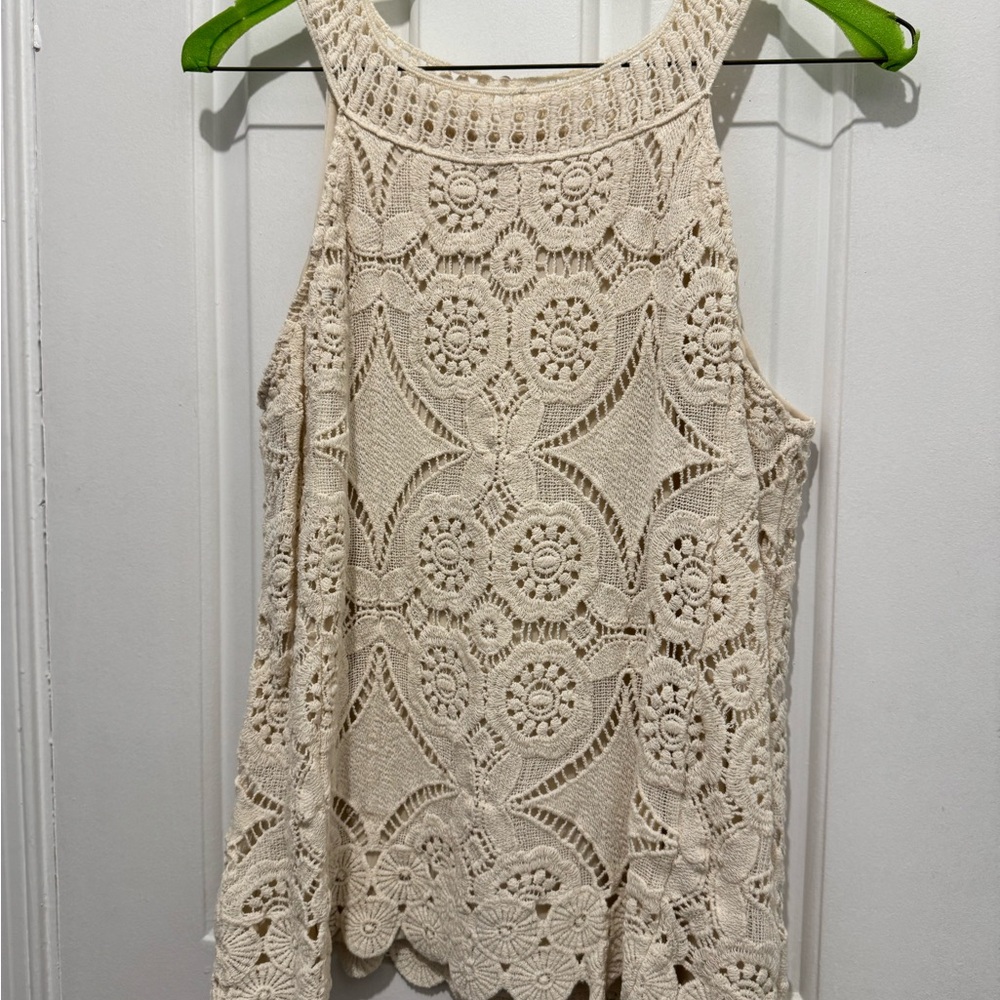 Amazon Cream Crochet Women's Blouse